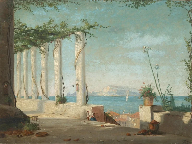 1826-Morten Jepsen - Veduta italiana con pergola - 1888